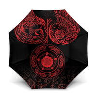 Viking Pride of Yorkshire Umbrella Red Odin’s Ravens Nordic - Wonder Print Shop