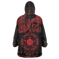 Viking Pride of Yorkshire Wearable Blanket Hoodie Red Odin’s Ravens Nordic - Wonder Print Shop