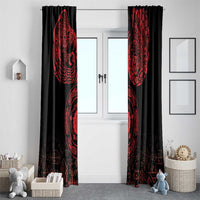 Viking Pride of Yorkshire Window Curtain Red Odin’s Ravens Nordic - Wonder Print Shop