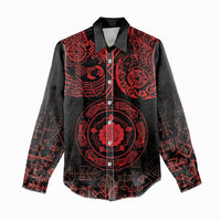 Viking Pride of Yorkshire Women Casual Shirt Red Odin’s Ravens Nordic - Wonder Print Shop