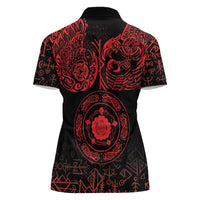 Viking Pride of Yorkshire Women Polo Shirt Red Odin’s Ravens Nordic - Wonder Print Shop