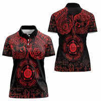 Viking Pride of Yorkshire Women Polo Shirt Red Odin’s Ravens Nordic - Wonder Print Shop