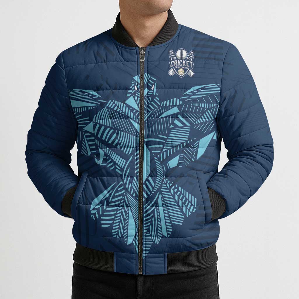 Custom Derbyshire Cricket Spirit Bomber Puffer Jacket Derbyshire Falcons Sporty Style - Wonder Print Shop