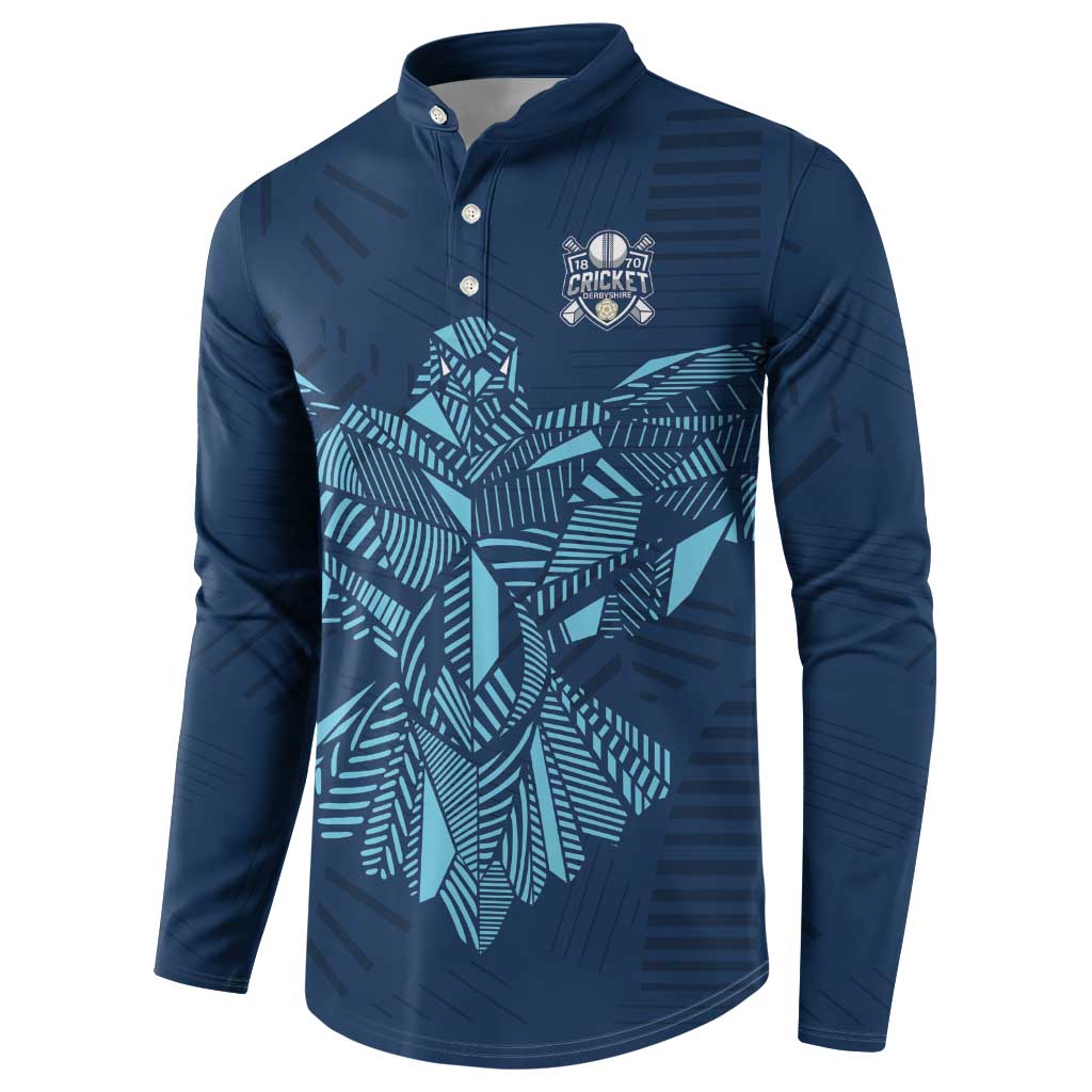 Custom Derbyshire Cricket Spirit Button Sweatshirt Derbyshire Falcons Sporty Style - Wonder Print Shop