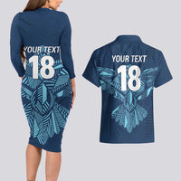 Custom Derbyshire Cricket Spirit Couples Matching Long Sleeve Bodycon Dress and Hawaiian Shirt Derbyshire Falcons Sporty Style - Wonder Print Shop
