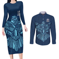 Custom Derbyshire Cricket Spirit Couples Matching Long Sleeve Bodycon Dress and Long Sleeve Button Shirt Derbyshire Falcons Sporty Style - Wonder Print Shop