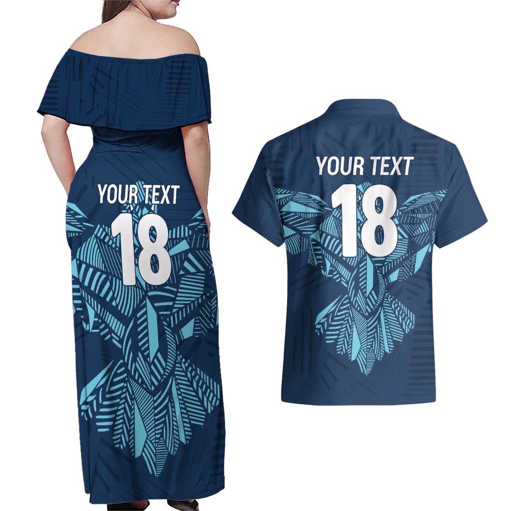Custom Derbyshire Cricket Spirit Couples Matching Off Shoulder Maxi Dress and Hawaiian Shirt Derbyshire Falcons Sporty Style - Wonder Print Shop
