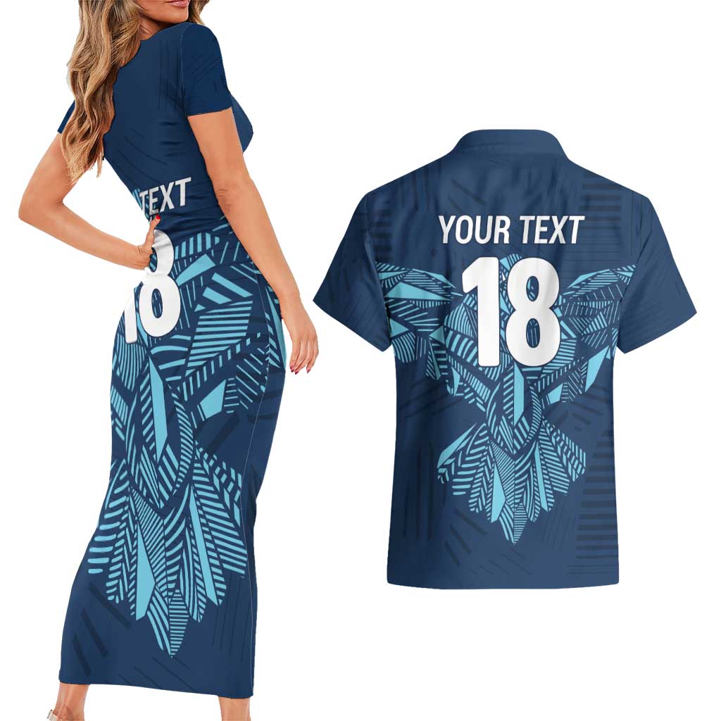 Custom Derbyshire Cricket Spirit Couples Matching Short Sleeve Bodycon Dress and Hawaiian Shirt Derbyshire Falcons Sporty Style - Wonder Print Shop