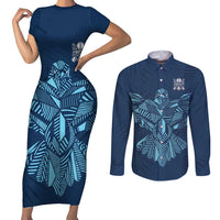 Custom Derbyshire Cricket Spirit Couples Matching Short Sleeve Bodycon Dress and Long Sleeve Button Shirt Derbyshire Falcons Sporty Style - Wonder Print Shop