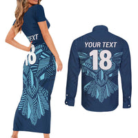 Custom Derbyshire Cricket Spirit Couples Matching Short Sleeve Bodycon Dress and Long Sleeve Button Shirt Derbyshire Falcons Sporty Style - Wonder Print Shop