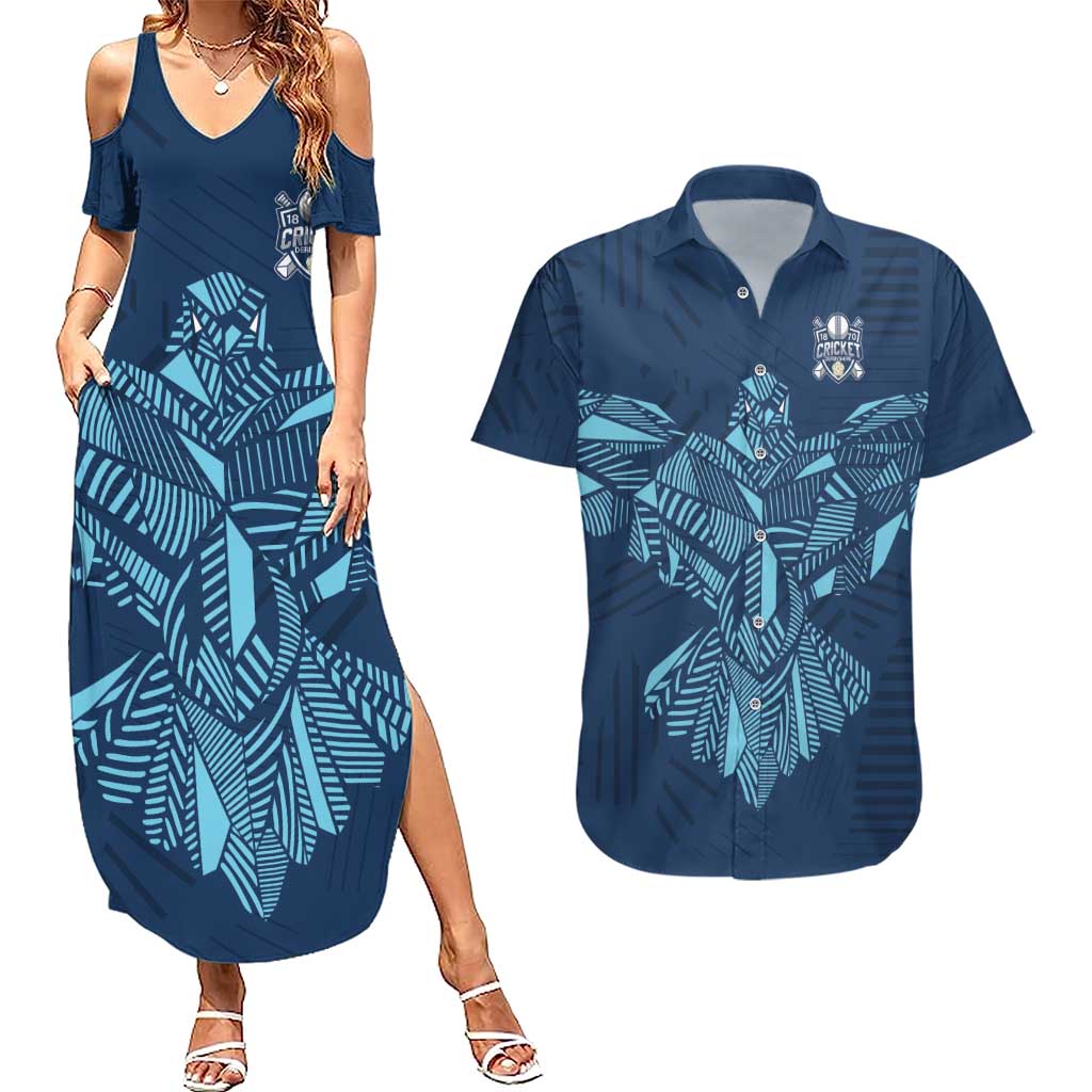 Custom Derbyshire Cricket Spirit Couples Matching Summer Maxi Dress and Hawaiian Shirt Derbyshire Falcons Sporty Style - Wonder Print Shop