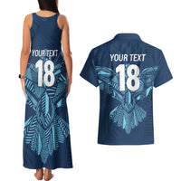 Custom Derbyshire Cricket Spirit Couples Matching Tank Maxi Dress and Hawaiian Shirt Derbyshire Falcons Sporty Style - Wonder Print Shop