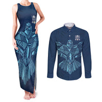 Custom Derbyshire Cricket Spirit Couples Matching Tank Maxi Dress and Long Sleeve Button Shirt Derbyshire Falcons Sporty Style - Wonder Print Shop