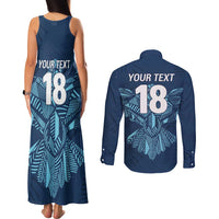 Custom Derbyshire Cricket Spirit Couples Matching Tank Maxi Dress and Long Sleeve Button Shirt Derbyshire Falcons Sporty Style - Wonder Print Shop
