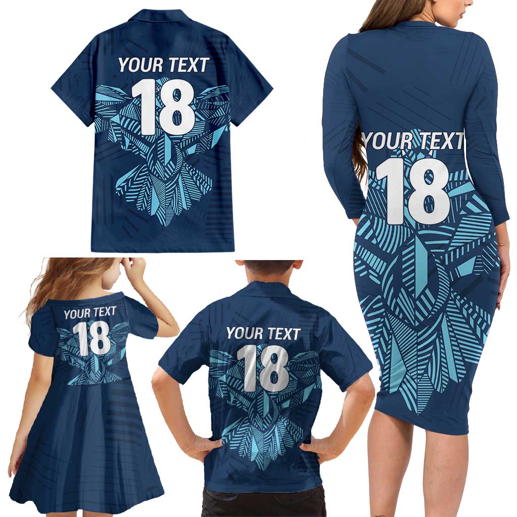 Custom Derbyshire Cricket Spirit Family Matching Long Sleeve Bodycon Dress and Hawaiian Shirt Derbyshire Falcons Sporty Style - Wonder Print Shop