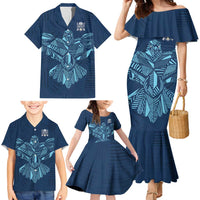 Custom Derbyshire Cricket Spirit Family Matching Mermaid Dress and Hawaiian Shirt Derbyshire Falcons Sporty Style - Wonder Print Shop