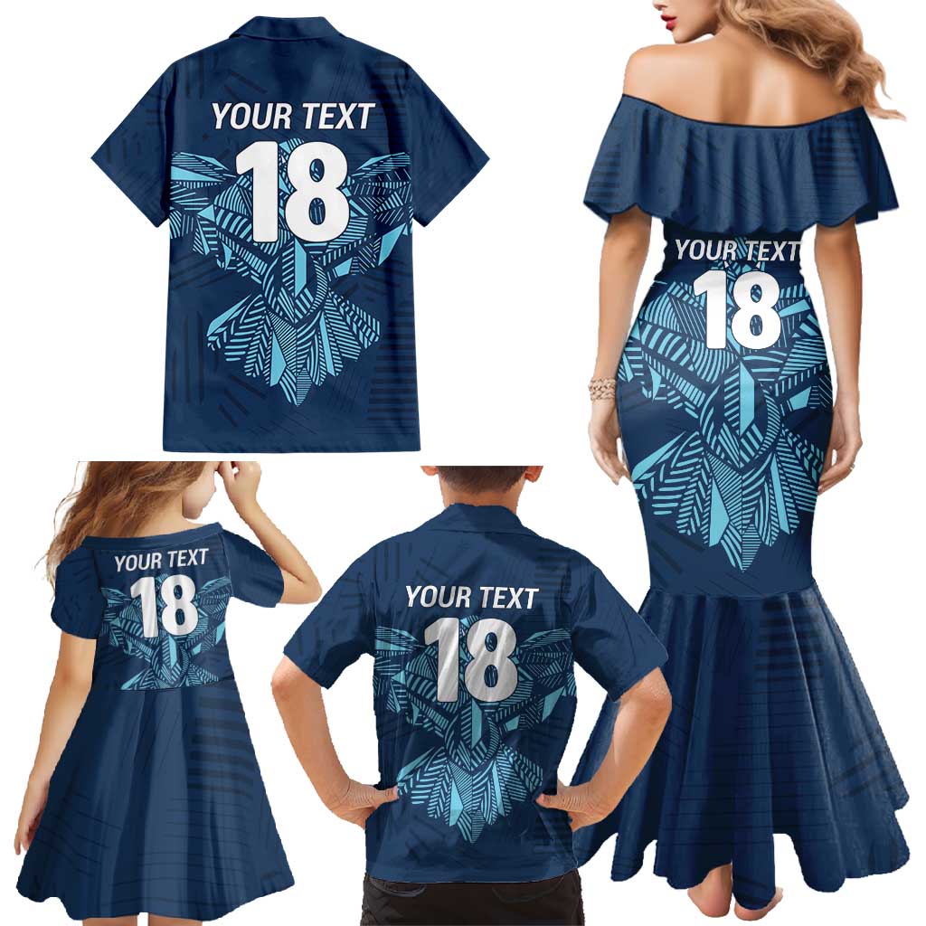 Custom Derbyshire Cricket Spirit Family Matching Mermaid Dress and Hawaiian Shirt Derbyshire Falcons Sporty Style - Wonder Print Shop