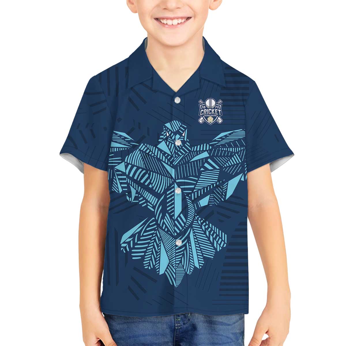 Custom Derbyshire Cricket Spirit Family Matching Off The Shoulder Long Sleeve Dress and Hawaiian Shirt Derbyshire Falcons Sporty Style - Wonder Print Shop