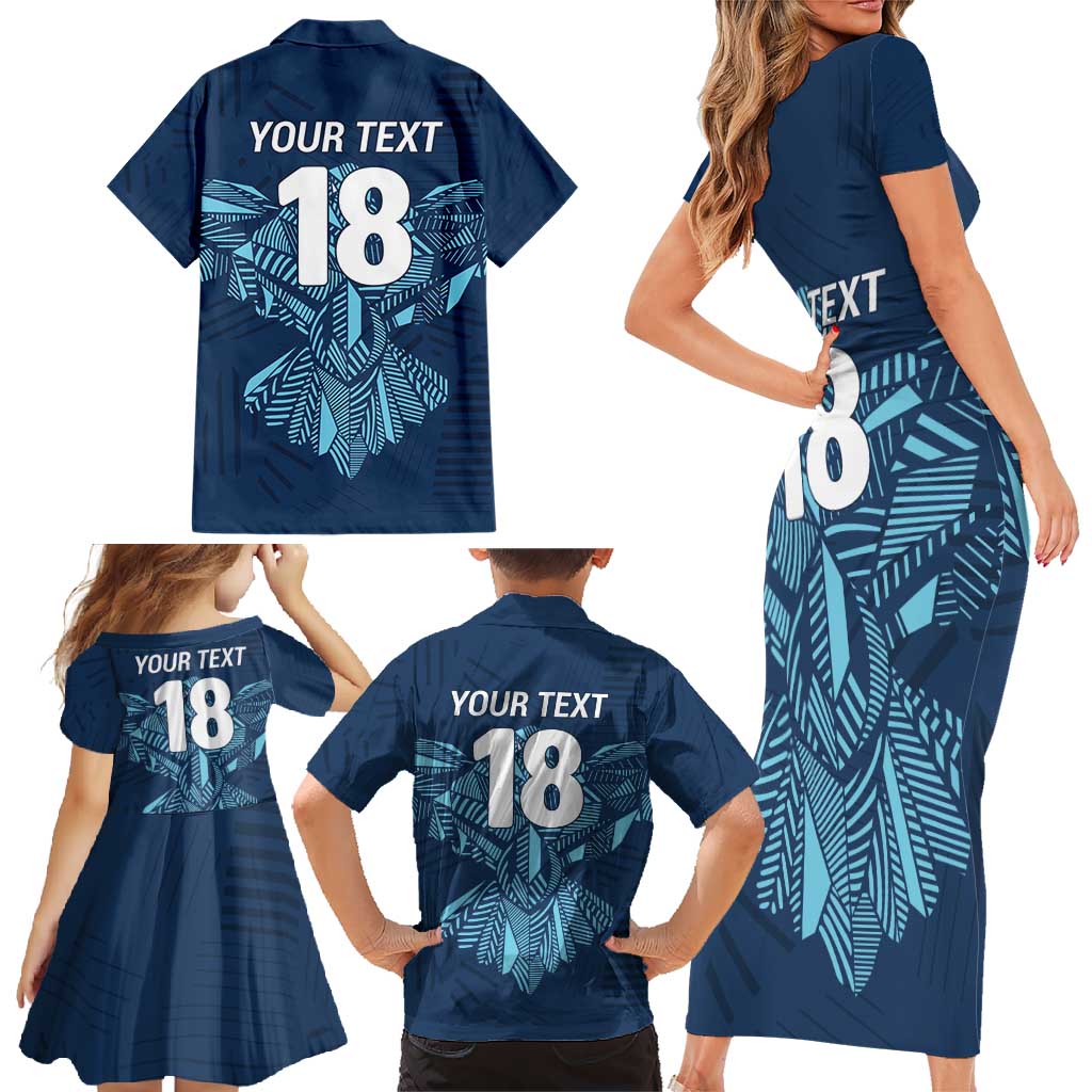 Custom Derbyshire Cricket Spirit Family Matching Short Sleeve Bodycon Dress and Hawaiian Shirt Derbyshire Falcons Sporty Style - Wonder Print Shop