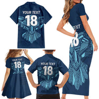 Custom Derbyshire Cricket Spirit Family Matching Short Sleeve Bodycon Dress and Hawaiian Shirt Derbyshire Falcons Sporty Style - Wonder Print Shop