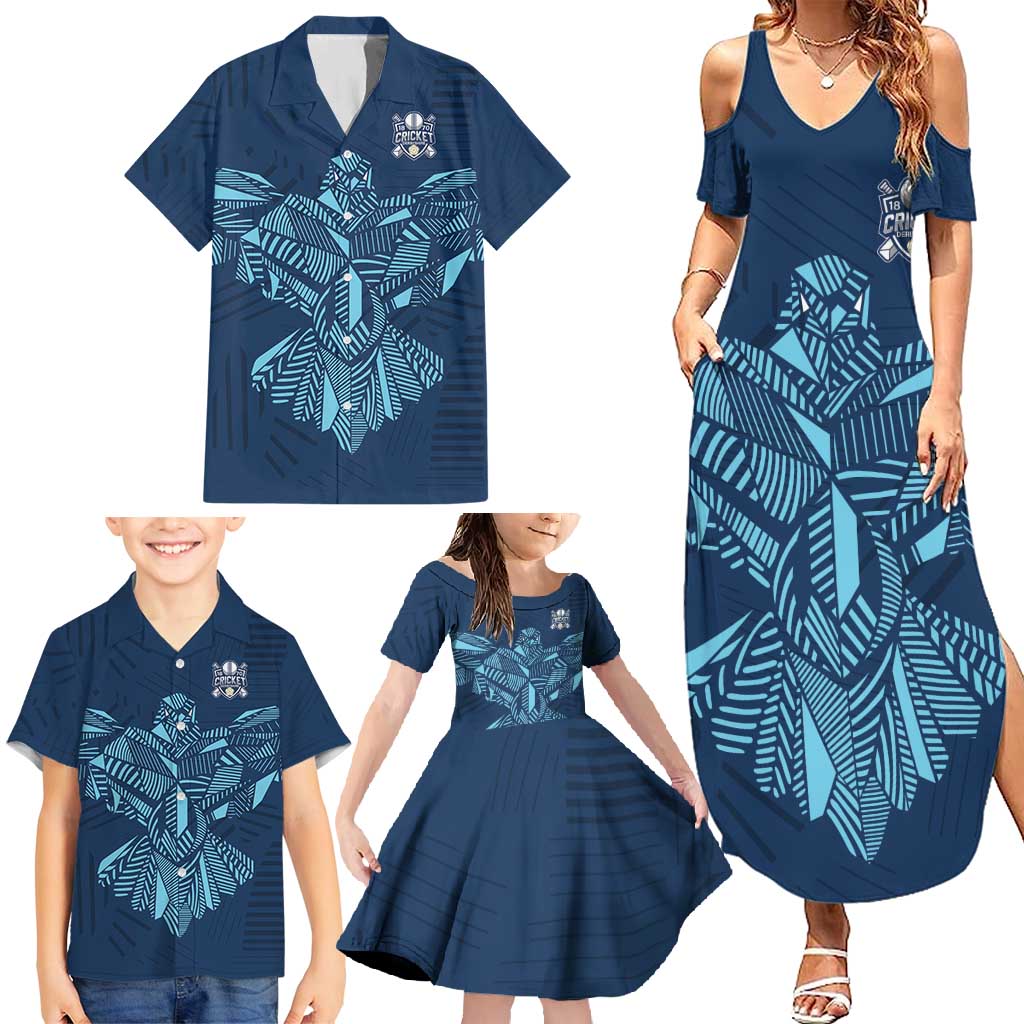 Custom Derbyshire Cricket Spirit Family Matching Summer Maxi Dress and Hawaiian Shirt Derbyshire Falcons Sporty Style - Wonder Print Shop