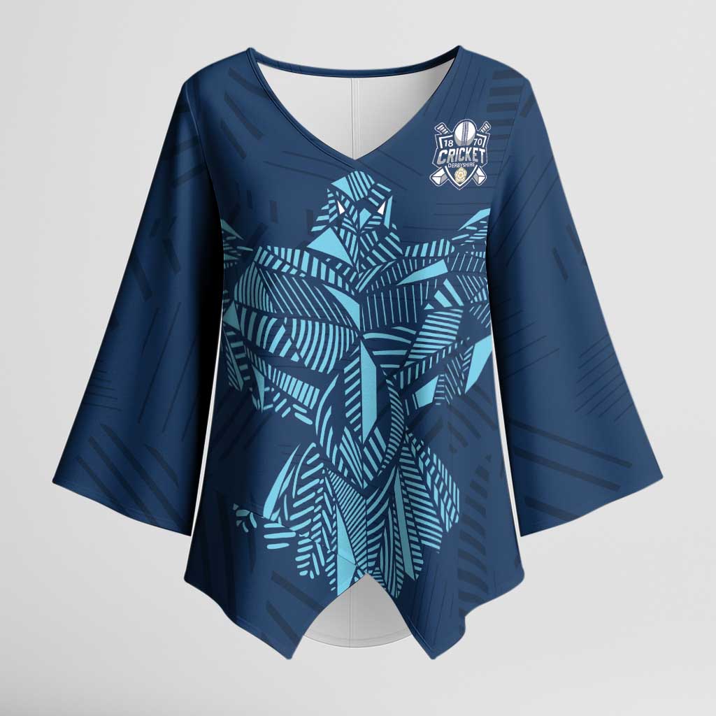 Custom Derbyshire Cricket Spirit Kimono Sleeve Blouse Derbyshire Falcons Sporty Style - Wonder Print Shop
