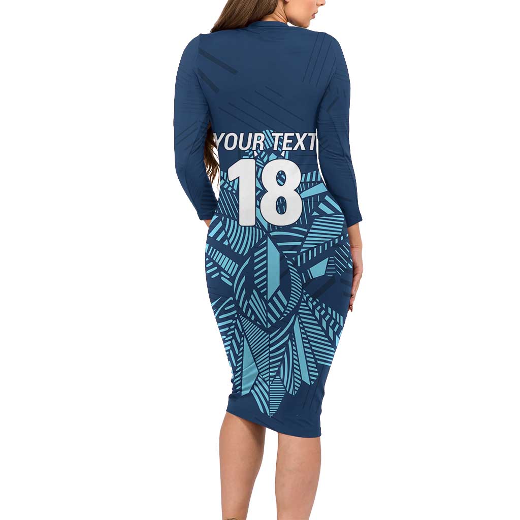 Custom Derbyshire Cricket Spirit Long Sleeve Bodycon Dress Derbyshire Falcons Sporty Style - Wonder Print Shop