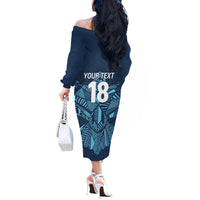 Custom Derbyshire Cricket Spirit Off The Shoulder Long Sleeve Dress Derbyshire Falcons Sporty Style - Wonder Print Shop