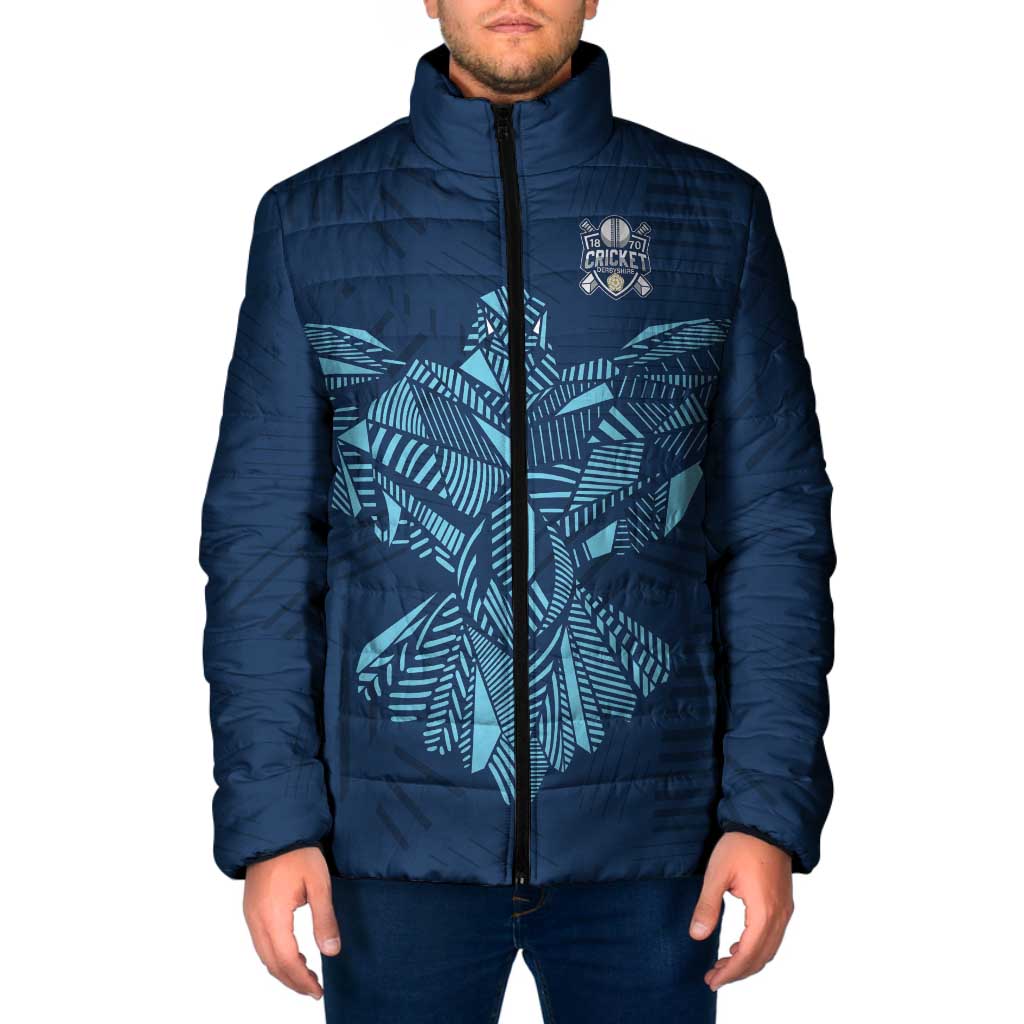 Custom Derbyshire Cricket Spirit Padded Jacket Derbyshire Falcons Sporty Style - Wonder Print Shop