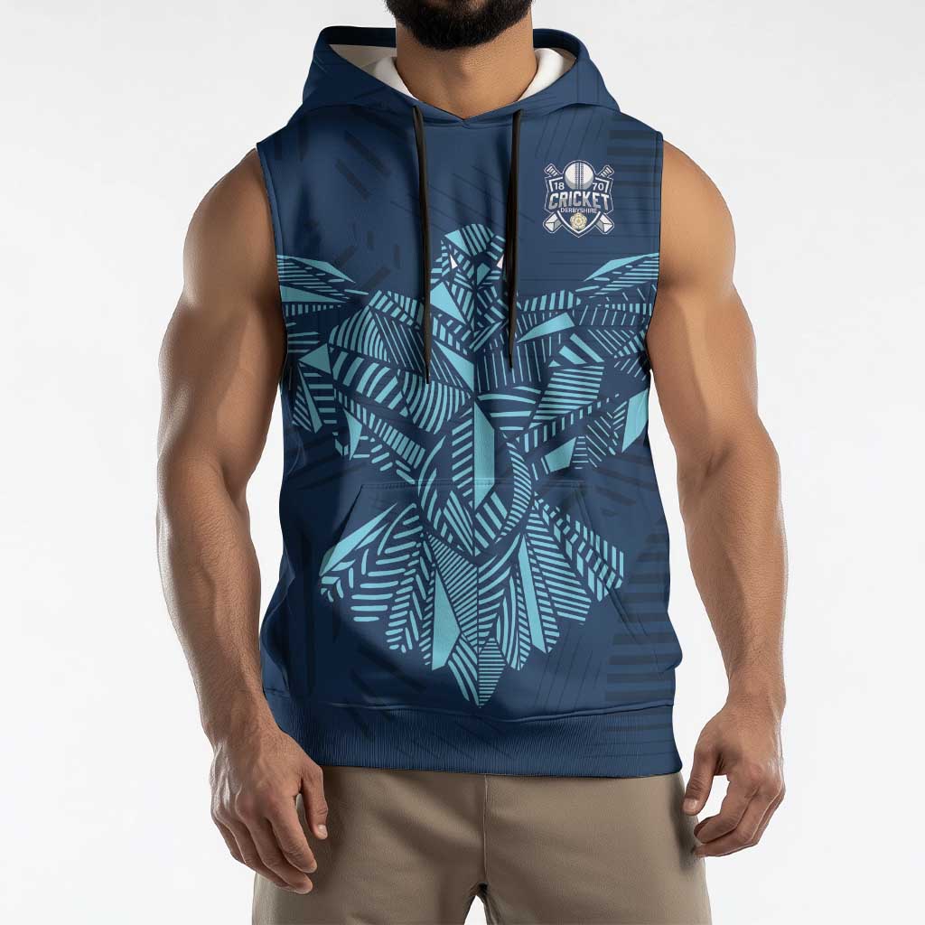 Custom Derbyshire Cricket Spirit Sleeveless Hoodie Derbyshire Falcons Sporty Style - Wonder Print Shop
