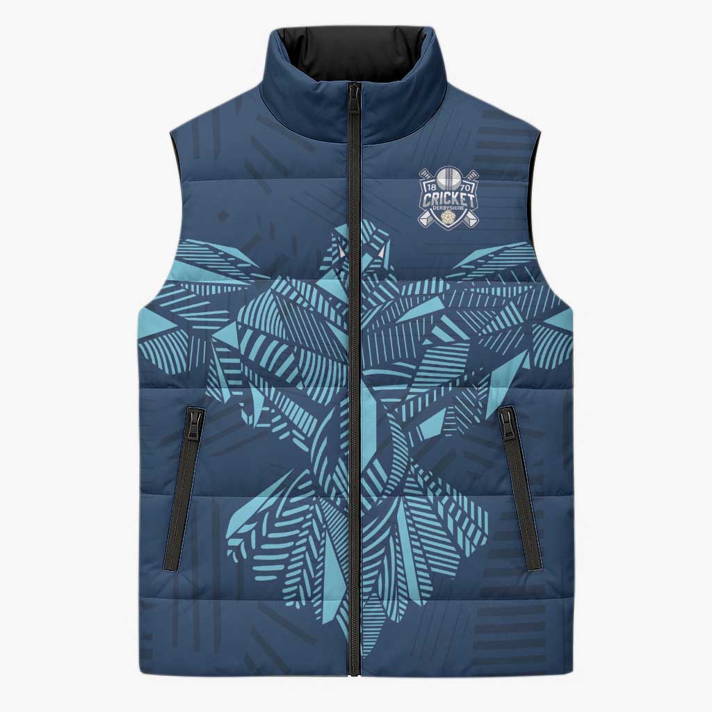 Custom Derbyshire Cricket Spirit Sleeveless Puffer Jacket Derbyshire Falcons Sporty Style - Wonder Print Shop
