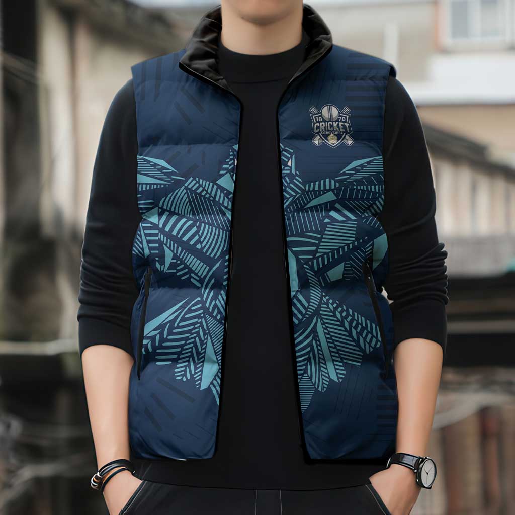 Custom Derbyshire Cricket Spirit Sleeveless Puffer Jacket Derbyshire Falcons Sporty Style - Wonder Print Shop