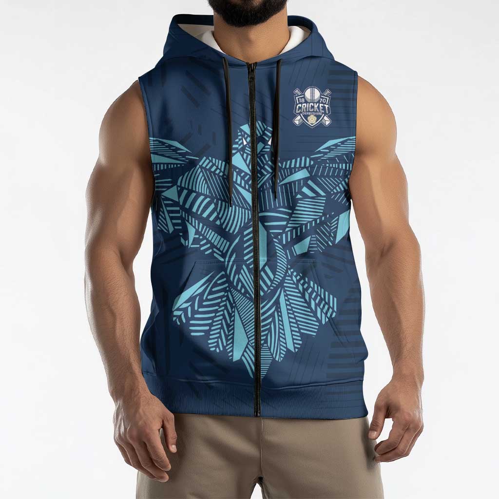 Custom Derbyshire Cricket Spirit Sleeveless Zip Hoodie Derbyshire Falcons Sporty Style - Wonder Print Shop
