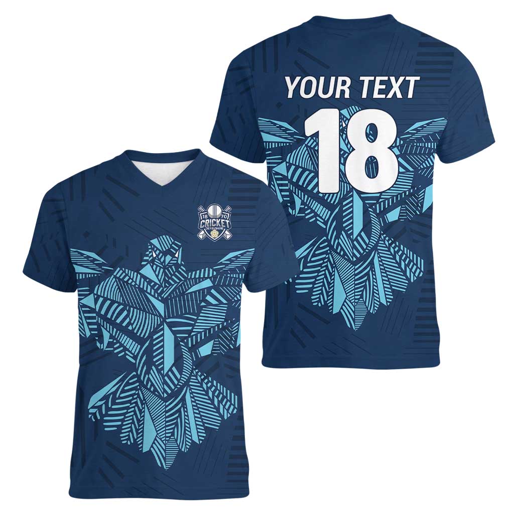 Custom Derbyshire Cricket Spirit Women V-Neck T-Shirt Derbyshire Falcons Sporty Style - Wonder Print Shop