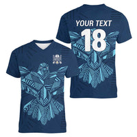 Custom Derbyshire Cricket Spirit Women V-Neck T-Shirt Derbyshire Falcons Sporty Style - Wonder Print Shop