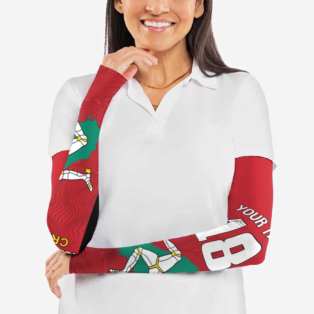 Custom Isle of Man Cricket Arm Sleeves Quocunque Jeceris Stabit - Wonder Print Shop