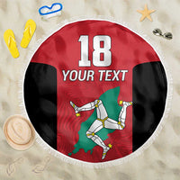 Custom Isle of Man Cricket Beach Blanket Quocunque Jeceris Stabit - Wonder Print Shop