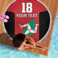 Custom Isle of Man Cricket Beach Blanket Quocunque Jeceris Stabit - Wonder Print Shop