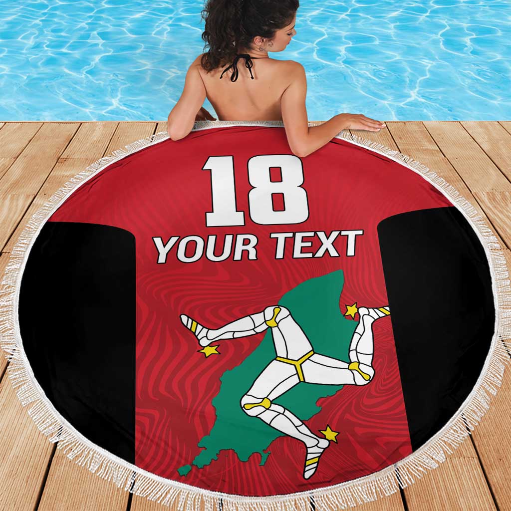 Custom Isle of Man Cricket Beach Blanket Quocunque Jeceris Stabit - Wonder Print Shop