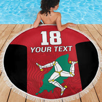 Custom Isle of Man Cricket Beach Blanket Quocunque Jeceris Stabit - Wonder Print Shop