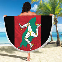 Custom Isle of Man Cricket Beach Blanket Quocunque Jeceris Stabit - Wonder Print Shop
