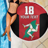 Custom Isle of Man Cricket Beach Blanket Quocunque Jeceris Stabit - Wonder Print Shop