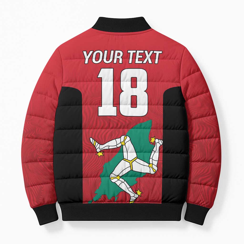 Custom Isle of Man Cricket Bomber Puffer Jacket Quocunque Jeceris Stabit - Wonder Print Shop