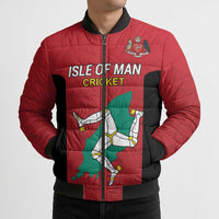 Custom Isle of Man Cricket Bomber Puffer Jacket Quocunque Jeceris Stabit - Wonder Print Shop