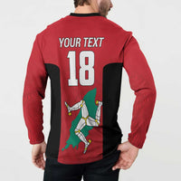 Custom Isle of Man Cricket Button Sweatshirt Quocunque Jeceris Stabit - Wonder Print Shop