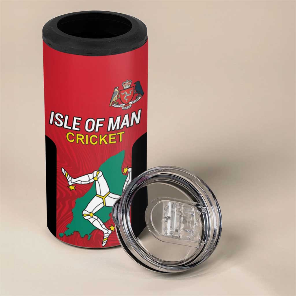 Custom Isle of Man Cricket 4 in 1 Can Cooler Tumbler Quocunque Jeceris Stabit - Wonder Print Shop