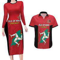 Custom Isle of Man Cricket Couples Matching Long Sleeve Bodycon Dress and Hawaiian Shirt Quocunque Jeceris Stabit - Wonder Print Shop
