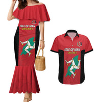 Custom Isle of Man Cricket Couples Matching Mermaid Dress and Hawaiian Shirt Quocunque Jeceris Stabit - Wonder Print Shop