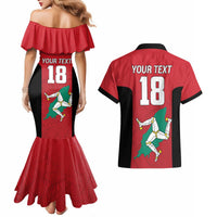 Custom Isle of Man Cricket Couples Matching Mermaid Dress and Hawaiian Shirt Quocunque Jeceris Stabit - Wonder Print Shop
