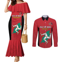 Custom Isle of Man Cricket Couples Matching Mermaid Dress and Long Sleeve Button Shirt Quocunque Jeceris Stabit - Wonder Print Shop